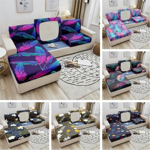Elastic Sofa Seat Cover Maple Leaf Fabric Sofa Seat Cushion Cover For Living Room Furniture Protector Multi-Sizes Slipcover