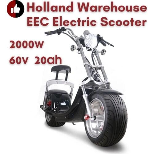 60V Fat Tire Electric Scooter Motorcycle Moped Moto Fat bike Electric Citycoco 2000W For Man Women EEC COC Europe Warehouse