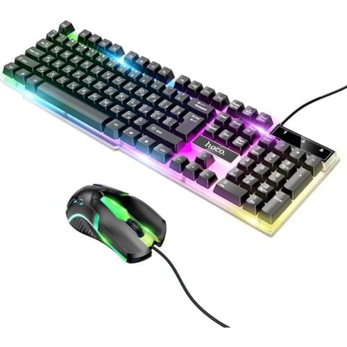 Wired Spanish Gaming Keyboard Mouse Combo Backlit 19 Anti-ghosting Game Keyboard ES Espanol Layout Mechanical Feel for Gamers