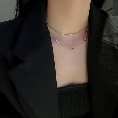 Personalized Fashion Design Double-Layer Letter Temperament Clavicle Chain Female Choker Necklace Jewelry