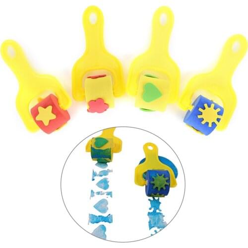Children Painting Graffiti Sponge Roller Brusher Paintbrush Kid Drawing Supplies EVA Nursery Art Craft Paint Sponge Brush