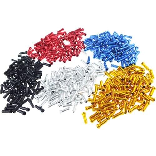 100 Packs of Bicycle Color Wire Caps Bicycle Wire Core Tail Caps Wire Barrel Caps Brake Wire Caps Shifting Wire Caps Aluminum