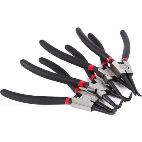 1piece Heavy Duty Circlip Pliers Kit Outside Inside 7" 180mm Right Angled Beak Portable Multifunctional Snap Ring Circlip Pliers