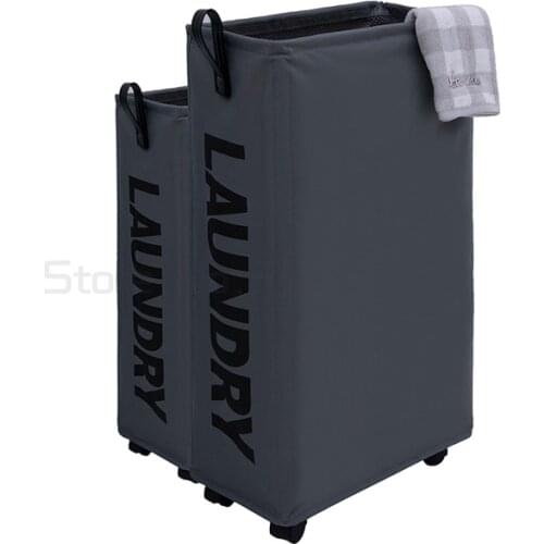 Dirty clothes storage basket large capacity grid dirty clothes basket household cloth belt wheel laundry basket