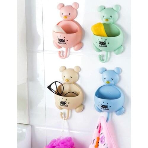 Kitchen Bathroom Accessories Bear Wall Hanging Soap Dishes Racks Toothbrush Rack Shelf Key Holder LX8575