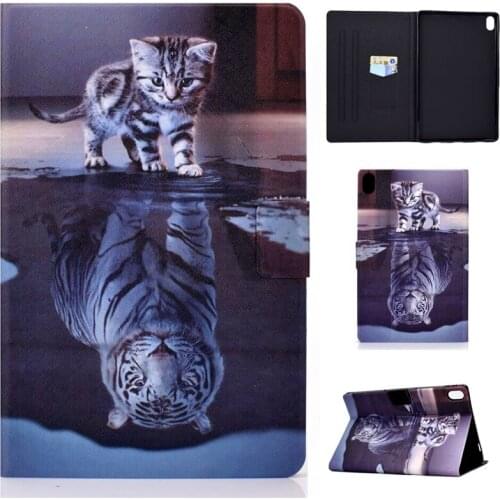 Cute Animal Paint magnetic Tablet Cover Funda for Lenovo Tab P11 TB-J606F J606N J606L 11 Inch Case TPU +PU Leather Stand Shell