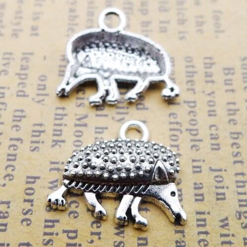 RAINXTAR Fashion Alloy Animal Hedgehog Charms 15*18mm 100pcs AAC1383
