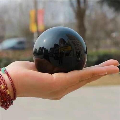 MOKAGY 60mm Natural Obsidian Polished Black Healing Crystal Balls for Decoration 1pc