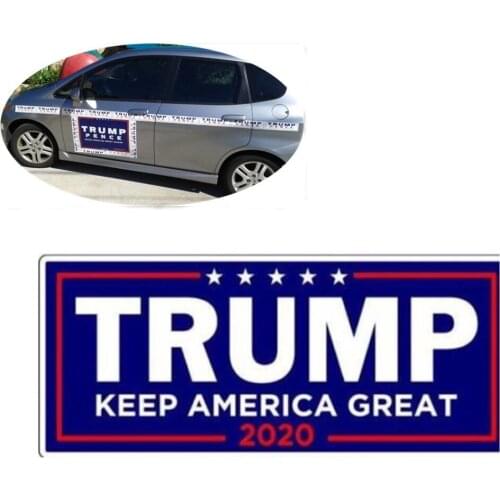 10pcs Donald Trump for President 2021 Bumper Body Car Stickers Novelty blue White Car Stickers America Car Styling 23cm x 7.6cm