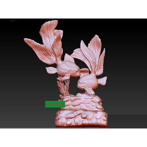 New model 3D model for cnc or 3D printers in STL file format Goldfish sculpture