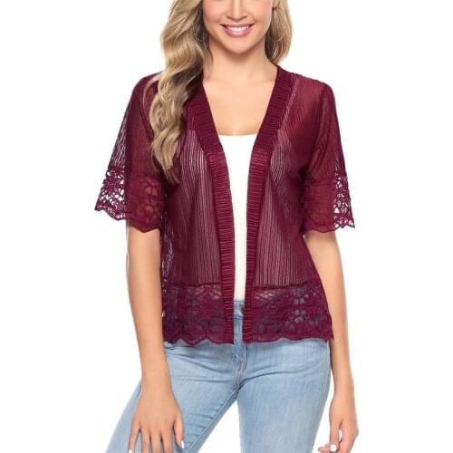 New large womens lace jacket cardigan for European and American foreign trade in autumn 2020 shirt women top shirts