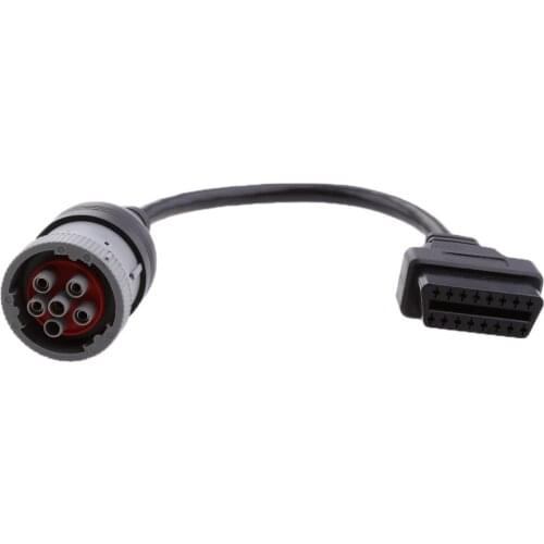 Plastic 6 Pin J1708 to 16 Pin OBD2 Female Socket Truck Diagnostic Adapter