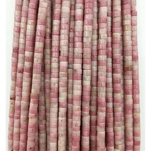 2*4mm Heishi Rhodochrosite Jade Flat Round Gemstone Small Natural Stone Rondelle Seed Spacer Disc Little Beads for Jewelry Diy