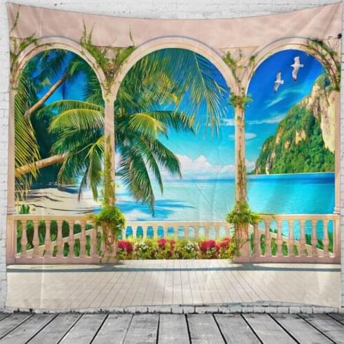 Beach Tapestries Wall For Home Deco Living Room Bedroom Large Size