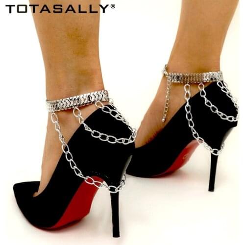 Totasally Hot Trend Foot chains For Women Bohemian Chains Tassels Anklets Whide Snake Chain Leg Bracelets Girls Sandals Jewelry