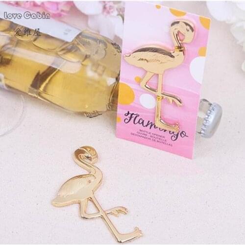 Lovely Gold Metal Flamingo Bottle Wine Beer Cerveja Opener Party Favors Gifts Wedding Kitchen Bar Supplies Abridor De Garrafa