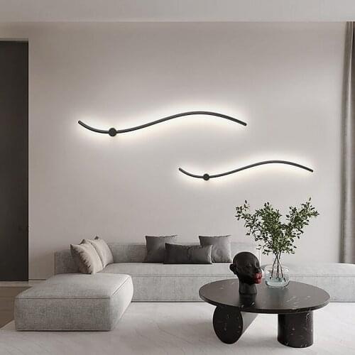 Industrial Decor Led Backlight Home Decoration Modern Living Room Nordic Long Wall Lamp Sofa Background Light Ceiling Lights