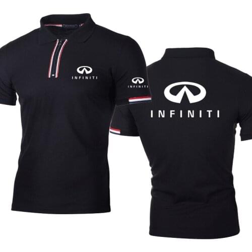 2021NEW Casual Mens polo shirt Infiniti Car Logo Printing Cotton Harajuku Splicing matchingHigh quality Mens short sleeve tops