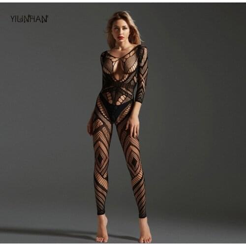 YILINHAN Sexy Transparent Hollow Passion Suit Open File One-piece Underwear Sexy Uniform Temptation Body Stocking