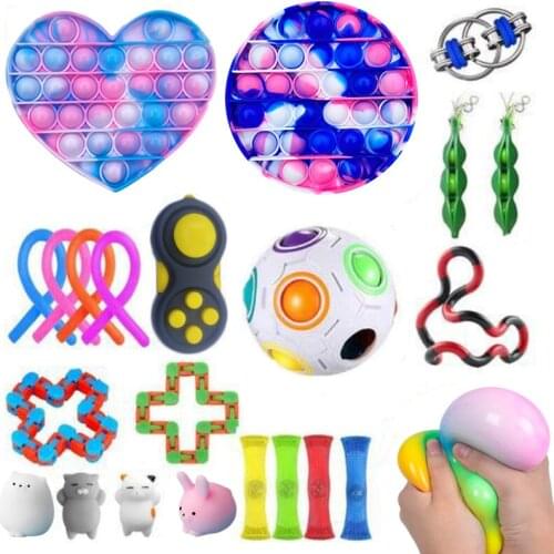 Sensory Fidget Toys Set Stress Relief Anti-Anxiety Hand Toys for Kids and Adults Marble Mesh Sensory Toys for Children ADHD