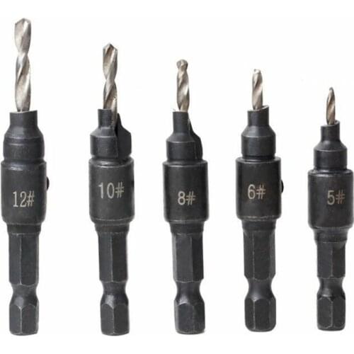 Twist Drill Portable Countersunk Twist Drill Set 5#-12# Smooth Chip Removal Screw Cap Opener Sharp Tooth Edge
