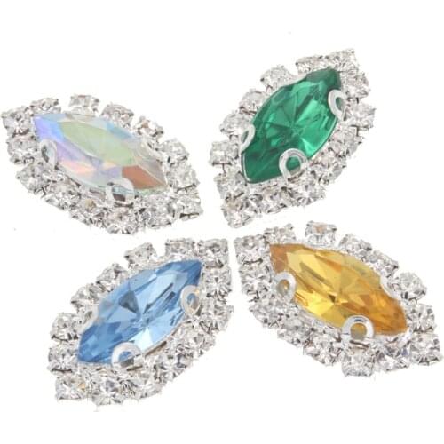 Flatback Rhinestone Strass Buttons Crystal Applique Stone Hotfix Trim DIY Gems Botones for Sew on Wedding Dresses Craft Supplies