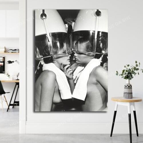 Vintage Art,'Patti Hansen for Xavier Coiffures, New York',Helmut Newton Classis Style Fine Art Remake,No Frame