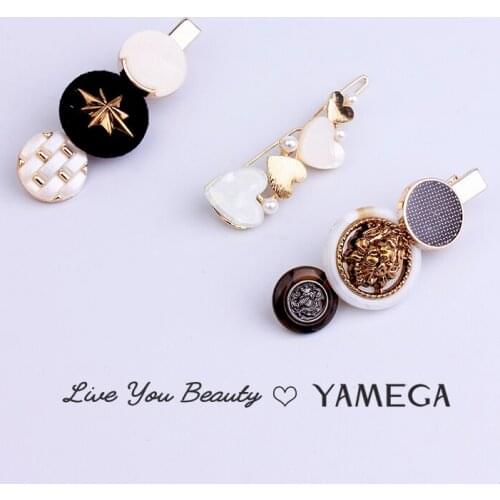 YAMEGA Fashion Heart Barrettes Resin Hairpins Hair Clip Headwear Ornament Jewelry Hair Grip Hair Accessories For Women Girls
