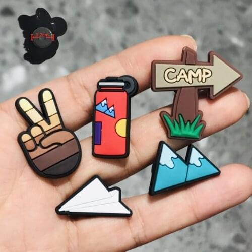 1PCS PVC Cartoon Fridge Magnets Water Cup Signpost Paper Airplane Snowmoutain Hand Refrigerator Magnetic Sticker Kids Gifts