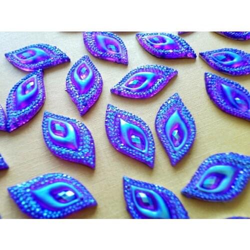 15*30 mm Navette eye shape crystal purple AB colour stoness Sew on rhinestones strass hand sewing for dress 50pcs/lot