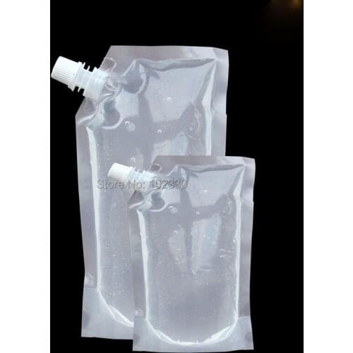 200pcs 1L Stand-up Plastic Drink Packaging Bag Spout Pouch For Beverage Liquid Juice Milk Coffee