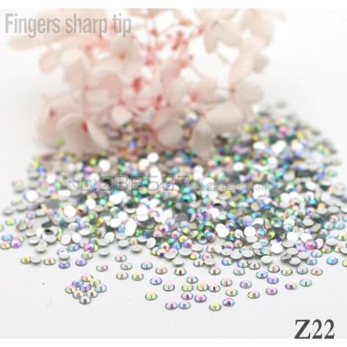 2017 Fingers Sharp Tip 1000pcs New AB crystal colorful 14-sided Resin 2mm Round Fashion Nail DIY Decorative Diamond SS6 Z22