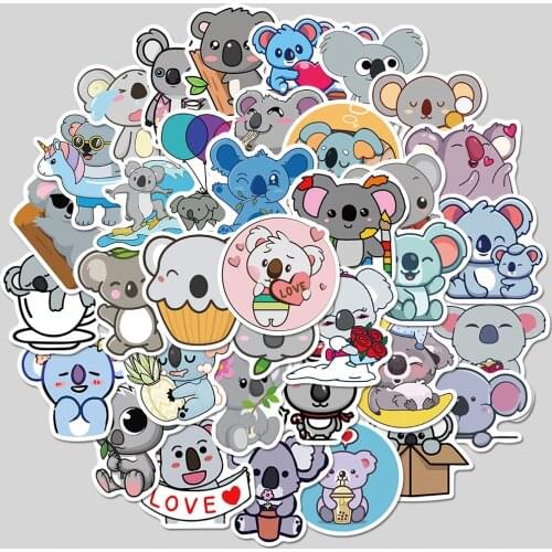 50pcs cartoon Koala stickers for DIY suitcase bicycle skateboard childrens toy stickers waterproof graffiti stickers