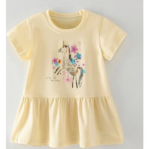 Brand Summer 100% Combed Cotton Short Sleeve Baby Girl Clothes Casual Children Clothing Infant Bebe Kids Beach Dresses for Girls