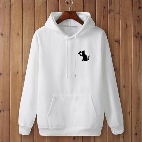 Brand comfortable Top Quality Fashion Women Hoodies DRINK CAT WINE POCKET Printed Short Sleeve Casual Plus Size