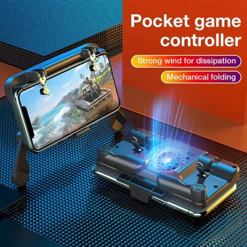 For Pubg Controller L1R1 Game Shooter Mobile Trigger Fire Button For IPhone Android SmartPhone Gamepad Joystick With Cooling Fan