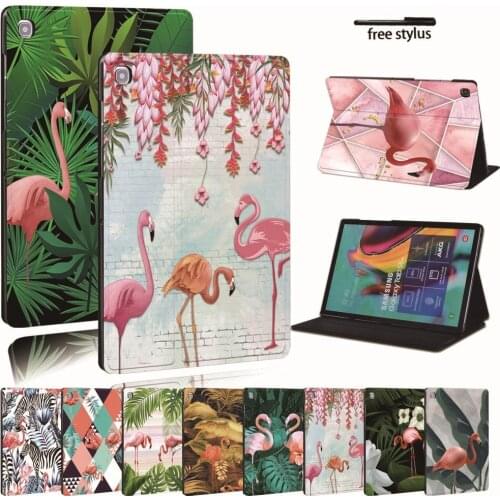 For Samsung Galaxy Tab A A6 7"10"/Tab E S5E/Tab S6 Lite 10.4"/Tab A 8.0 Printed Leather Tablet Cover flamingo tablet Stand Case
