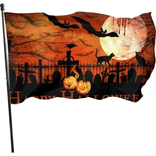Happy Halloween Party Custom Flag Printing Polyester Flags and Banners 90x150cm