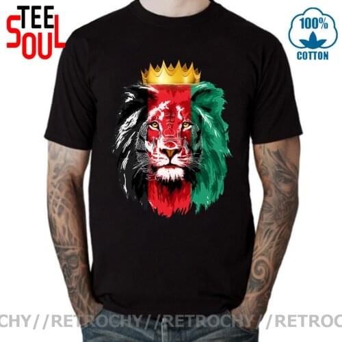 Taliban King of Lion Summer Mens T Shirt Afghanistan Flag With Lion T-Shirt Casual Short Sleeve Funny Gift Male Tops Tee Shirts