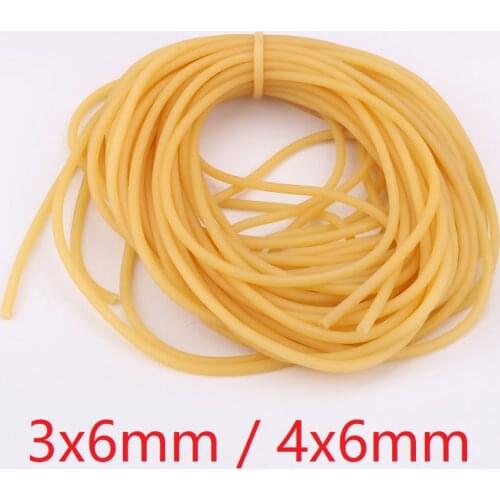 ID 3mm 4mm x 6mm OD Nature Latex Rubber Hoses Flexible Pipe High Resilient Elastic Surgical Medical Tube Soft Slingshot Catapult
