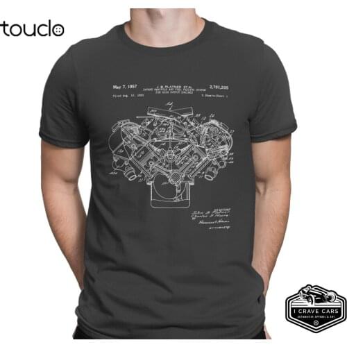 Hemi Cross Ram Motor Engine Mopar Shirt Patent T Shirt Muscle Car Mechanic