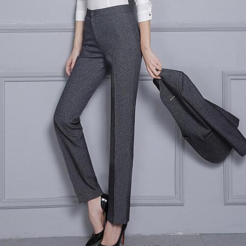 IZICFLY New Spring Summer Korean Style OL Formal Straight Trousers Women Business Work Wear Elegant Office Lady Pants Plus Size