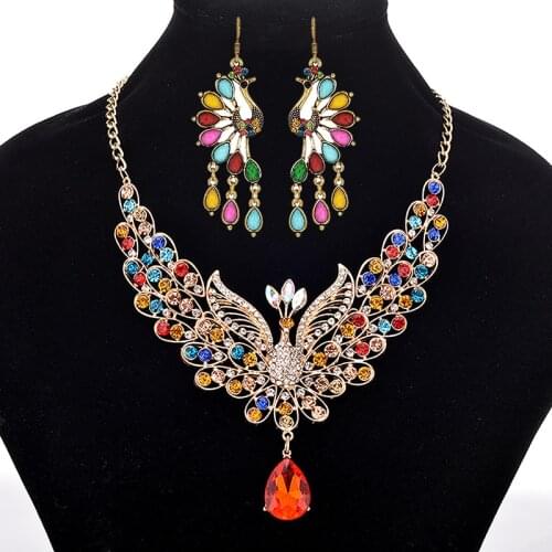 Fashion Metal Jewelry Sets Geometric Necklace Earrings Set Women Exaggerated Necklace Collar Female Accessories