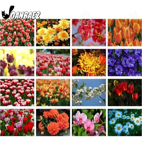 Beautiful Flower Diamond Painting 5D Diy Wall Art Peach Blossom Chrysanthemum Square Diamond Inlaid Home Room Decoration