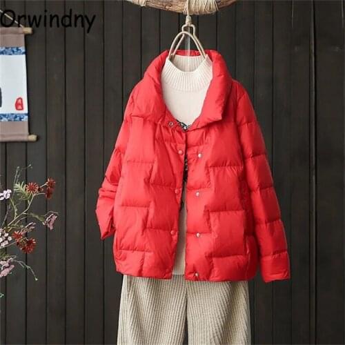 Orwindny 2021 White Duck Down Jacket Women Down Coat Style Female Jacket Snow Wear Lady Clothing Outerwear