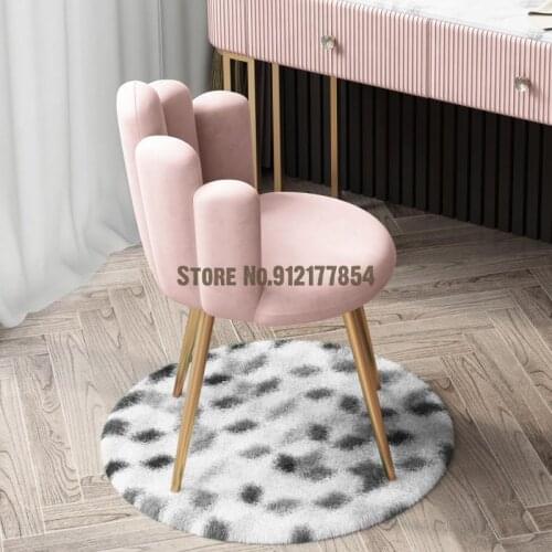 Light luxury net red ins dressing makeup stool girls lazy bedroom casual backrest chair Nordic modern minimalist