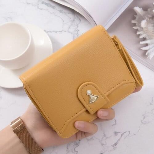 Small Handbags for Ladies Women Short Wallets Simple Solid Color Multi Card Zipper Coin Purses Female Hasp Card Holder sac femme