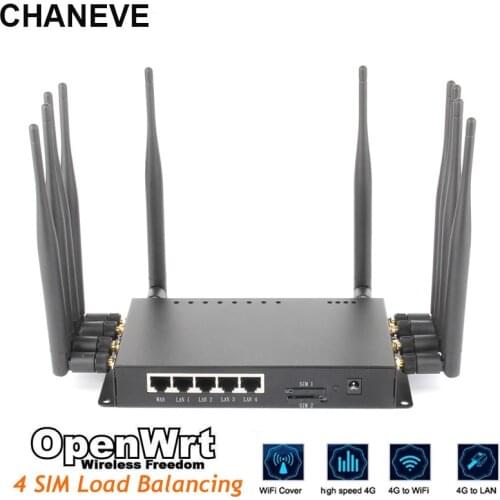 CHANEVE QCA9531chipset industrial grade LTE load balancing Wi-Fi router with 4 SIM card slot 4G wireless router