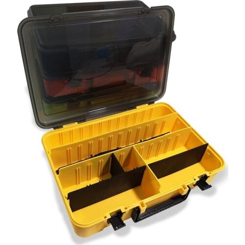 Multifunctional large-capacity fishing tackle box tool storage box single double-layer bait box portable fishing tackle storage