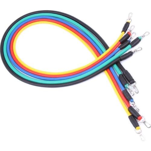 11Pcs Resistance Rope Set Yoga Fitness Exercise Resistance Bands Tubes Workout Elastic Pull Rope Set Fitness Tool